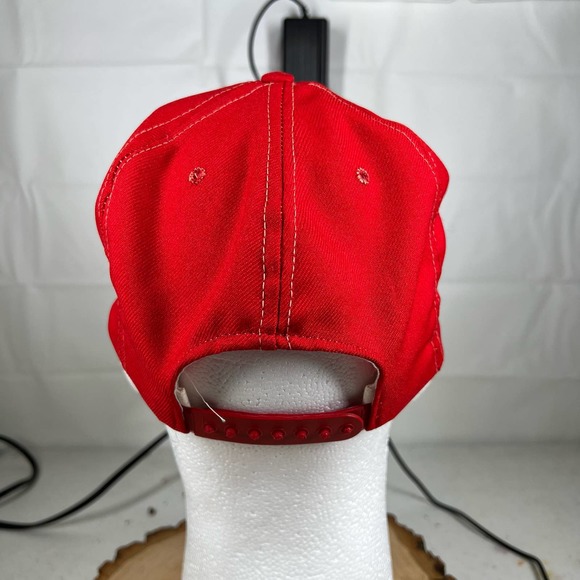 Vintage 80s Sports Cardinals Red Baseball Hat Cap Plastic Snapback Embroidered - Picture 4 of 8